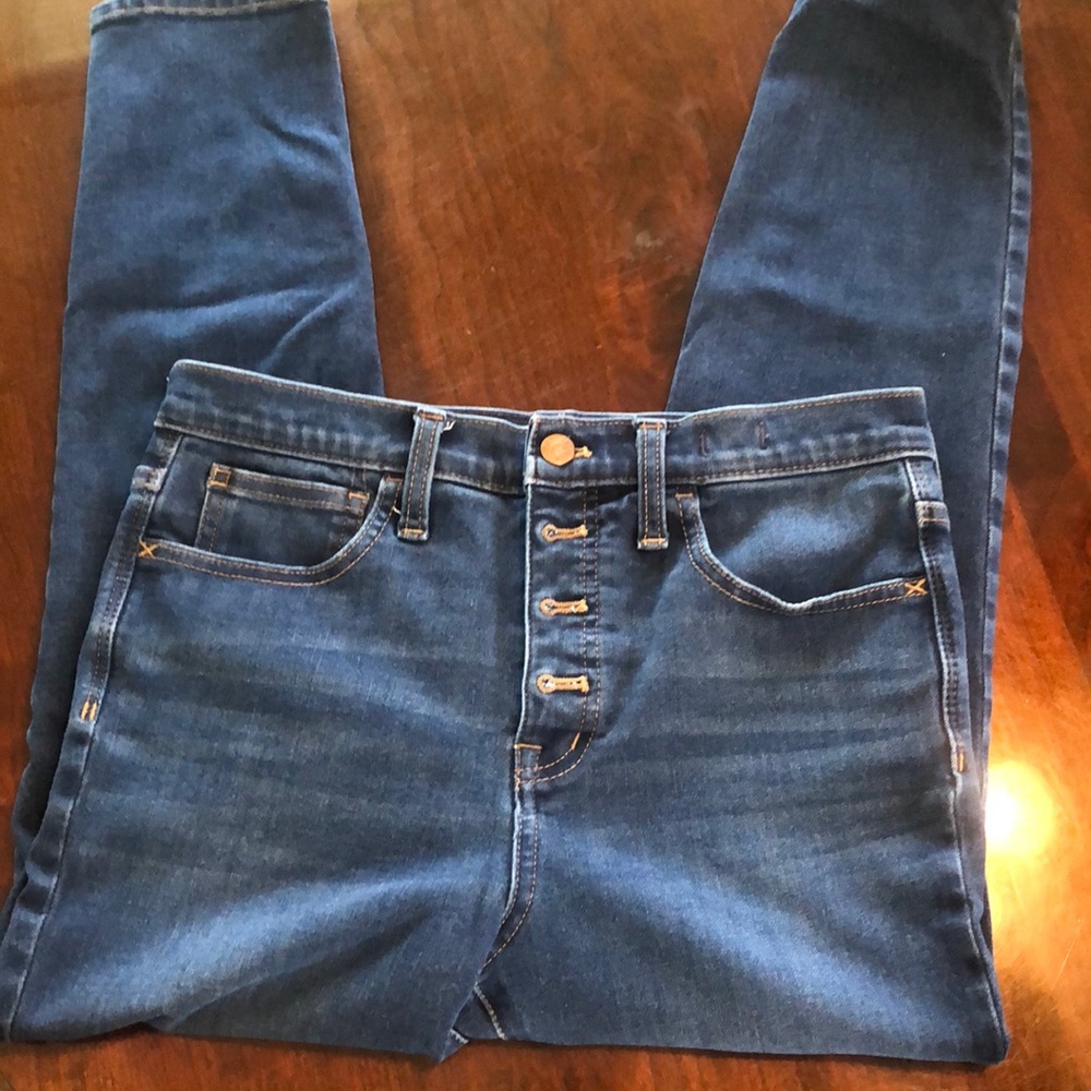 Madewell dark cropped skinny jeans!